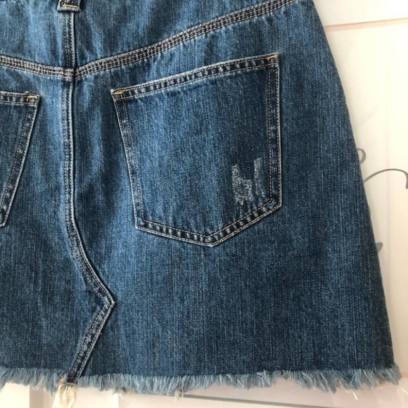 FREE PEOPLE We The Free Sidecar Blue Denim Mini Skirt Sz 28 NEW - Picture 5 of 7